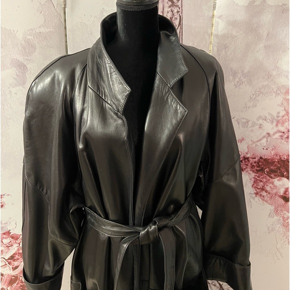 VINTAGE/CLASSIC  ANN TAYLOR GENUINE LEATHER FULL LENGTH COAT - Picture 12 of 16